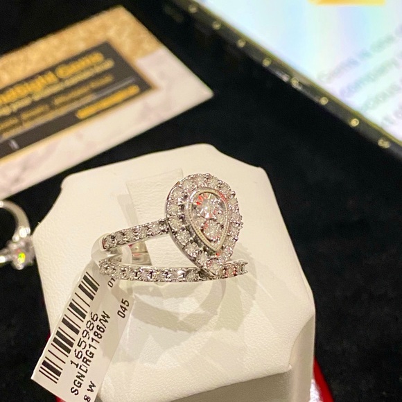 Real genuine diamond engagement wedding bridal ring set stunning best selling - Picture 7 of 8